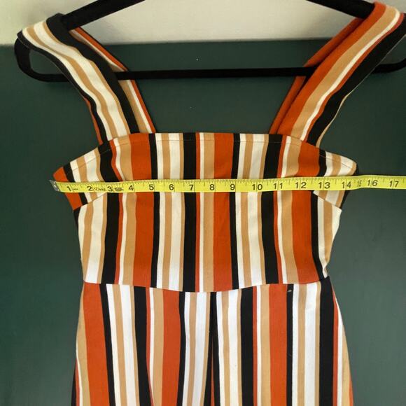 Urban Outfitters Women S Delany Jumpsuit 70s Striped Retro Square Neck Romper - Picture 9 of 12